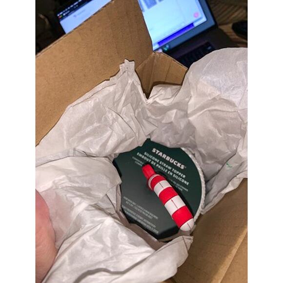 Disney Disneyland Starbucks Limited Edition Holiday Tumbler Candy Cane Straw NWT - Picture 4 of 8